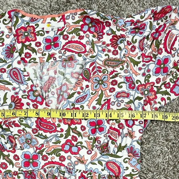 Boden puff sleeve Tiered Multicolor midi dress 8 - Picture 6 of 10